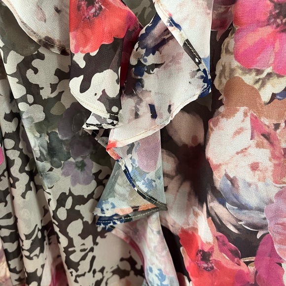 Zara Multicolor Floral Ruffle Blouse - Picture 7 of 8